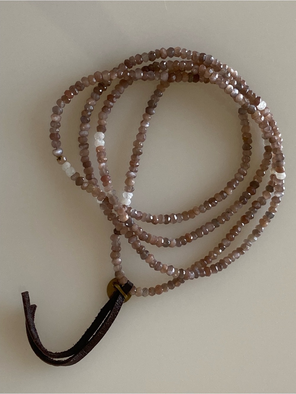 CLP Christy Lea Payne Chocolate Moonstone Leather Necklace